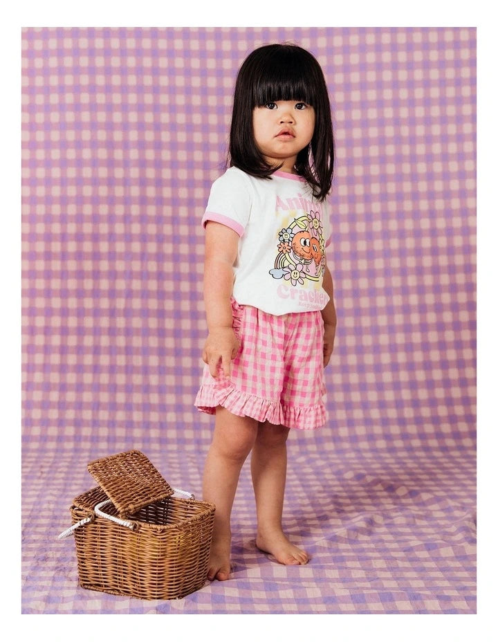 Animal Crackers Cherry Check Tee Girls
