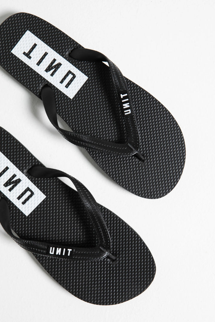 Unit Mens Flip Flops Black/White