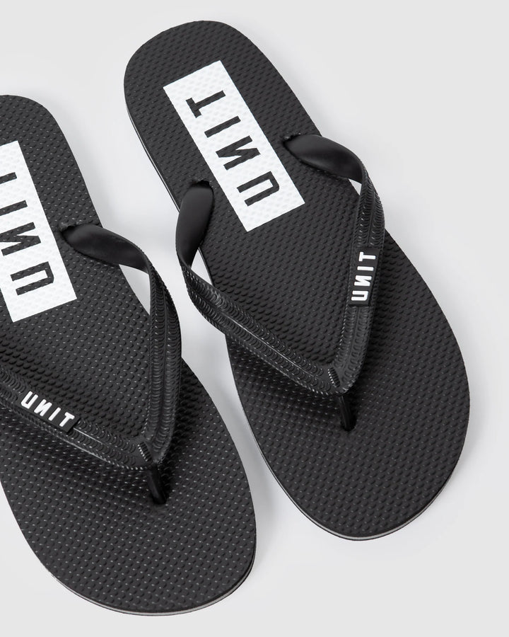 Unit Mens Flip Flops Black/White