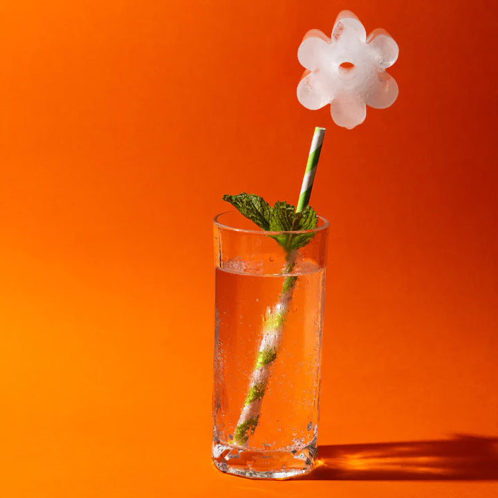 DrinkPlinks Silicone Tray - Retro Daisy Pink - TheSquarePeg