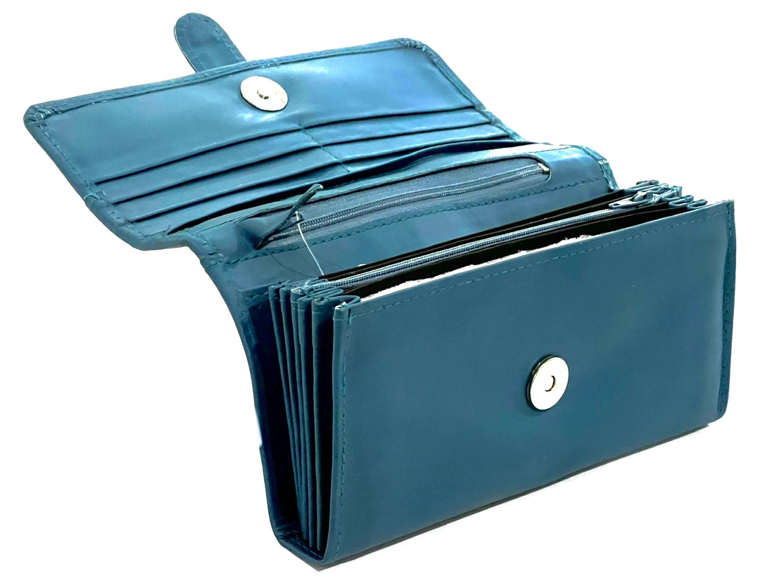 HAARLEM Womens KOZA 26807 Leather Wallet Blue