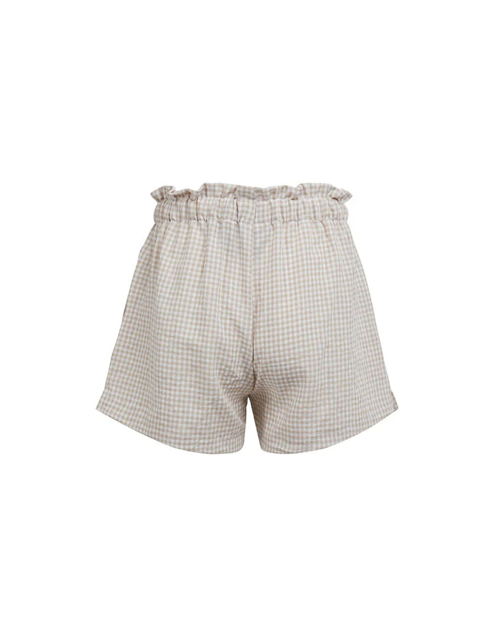 Eve Girl Sadie Check Short Tan Girls