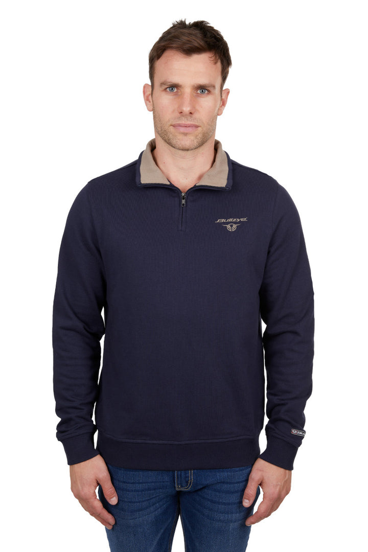 Bullzye Mens Aiden 1/4 Zip Pullover Navy