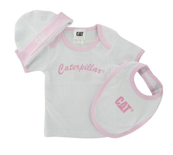 CAT Baby Set Girl (Top, Bib and Bonnet)