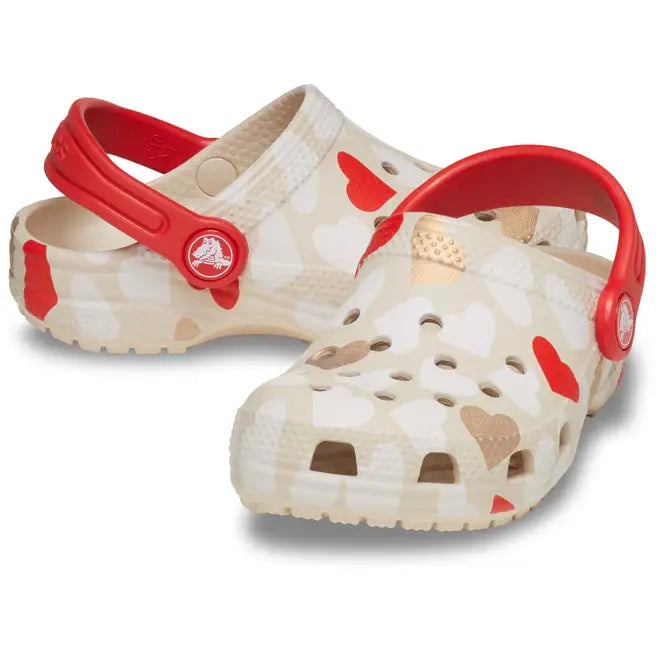 Crocs Classic Heart Print Clog Sandstone/Multi