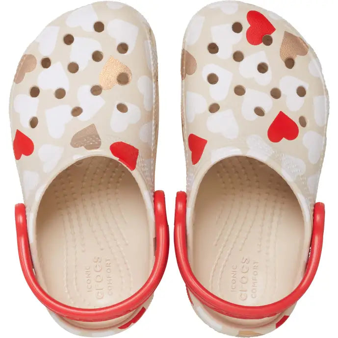 Crocs Classic Heart Print Clog Sandstone/Multi