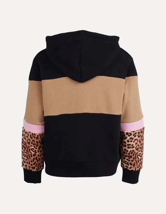 EVE GIRL - LEOPARD PANEL HOODY