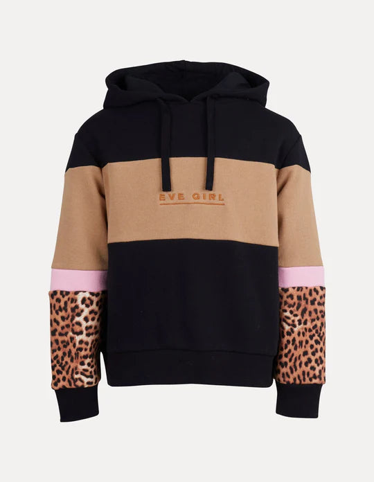 EVE GIRL - LEOPARD PANEL HOODY