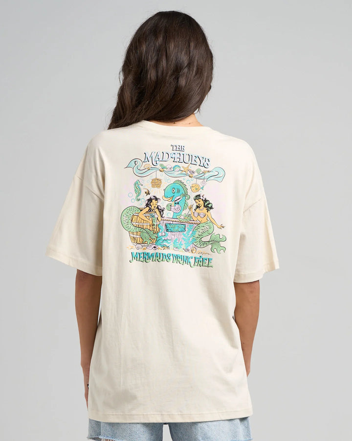 TMH MERMAIDS DRINK FREE | WOMENS OVERSIZED TEE - TheSquarePeg