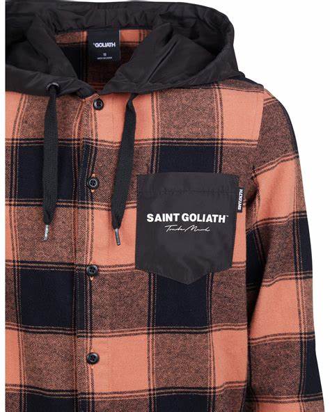 ST GOLIATH- CHECK LS HOODY SHIRT