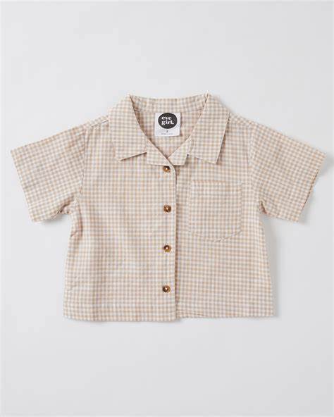 EVE GIRL SADIE CHECK SHIRT TAN
