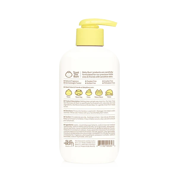 SunBum BABY BUM SHAMPOO WASH GEL - 355ML