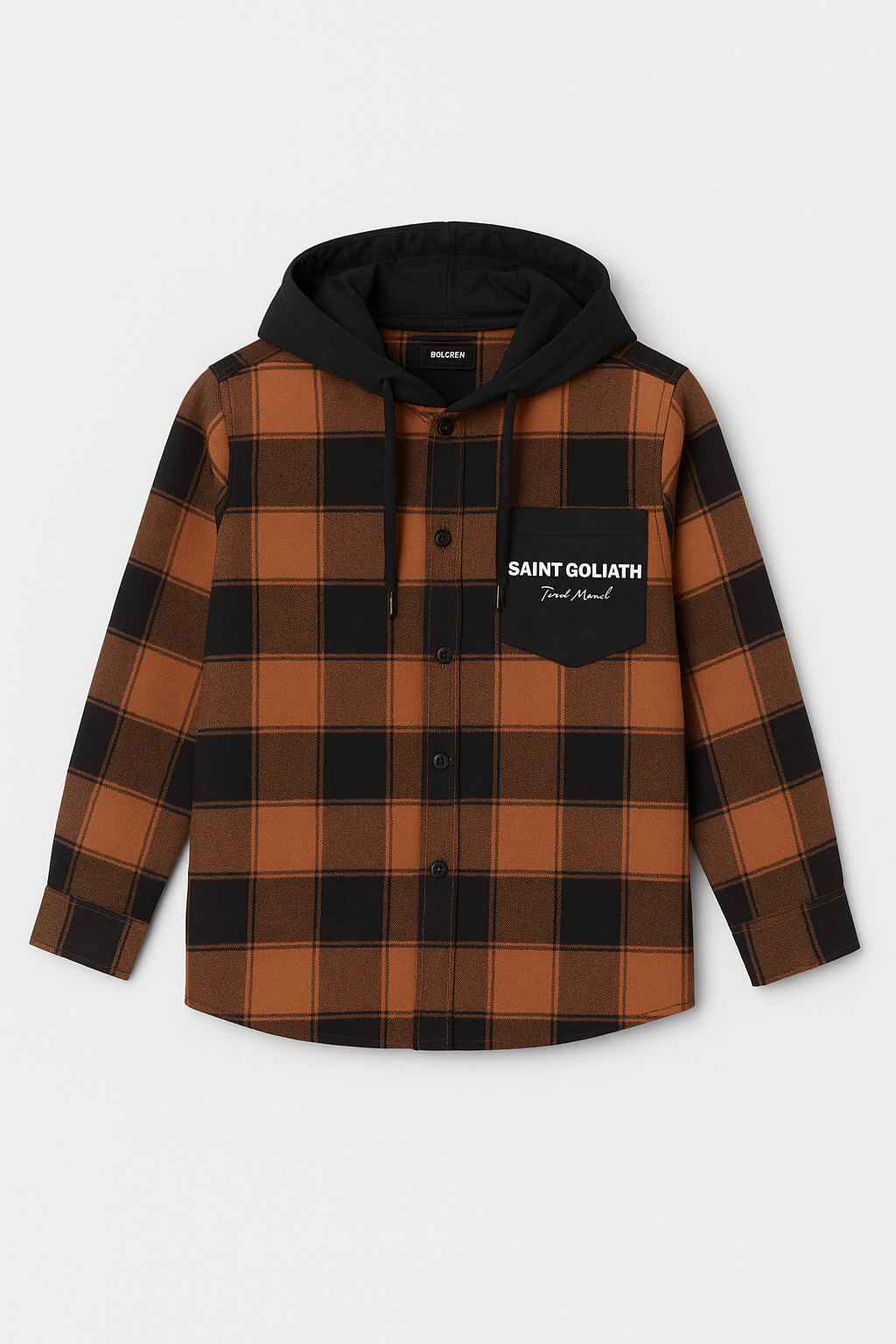ST GOLIATH- CHECK LS HOODY SHIRT