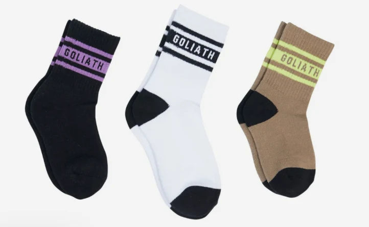 ST GOLIATH-YOUTH DUKE SOCKS - 3 PK - SIZE 13-3 - 9-11 Years