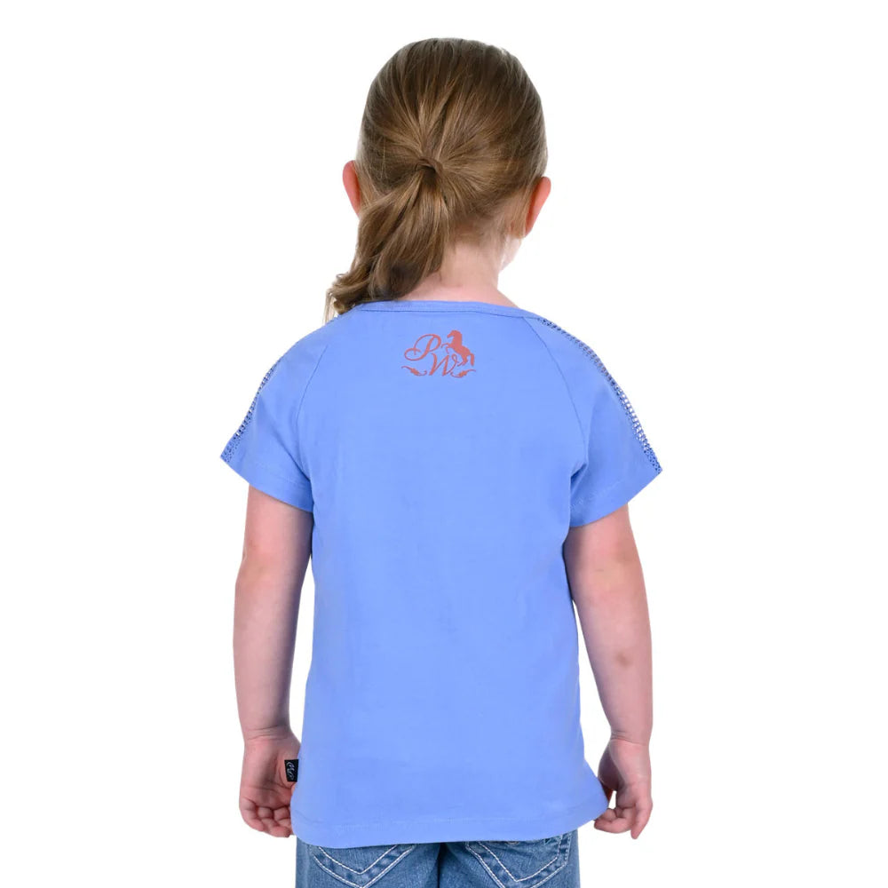 Girls Indigo SS Raglan Tee Cornflower