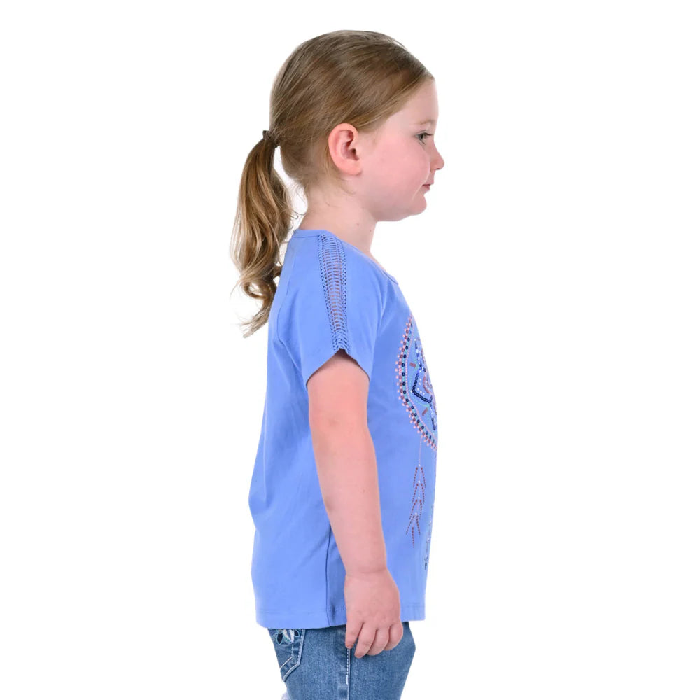 Girls Indigo SS Raglan Tee Cornflower