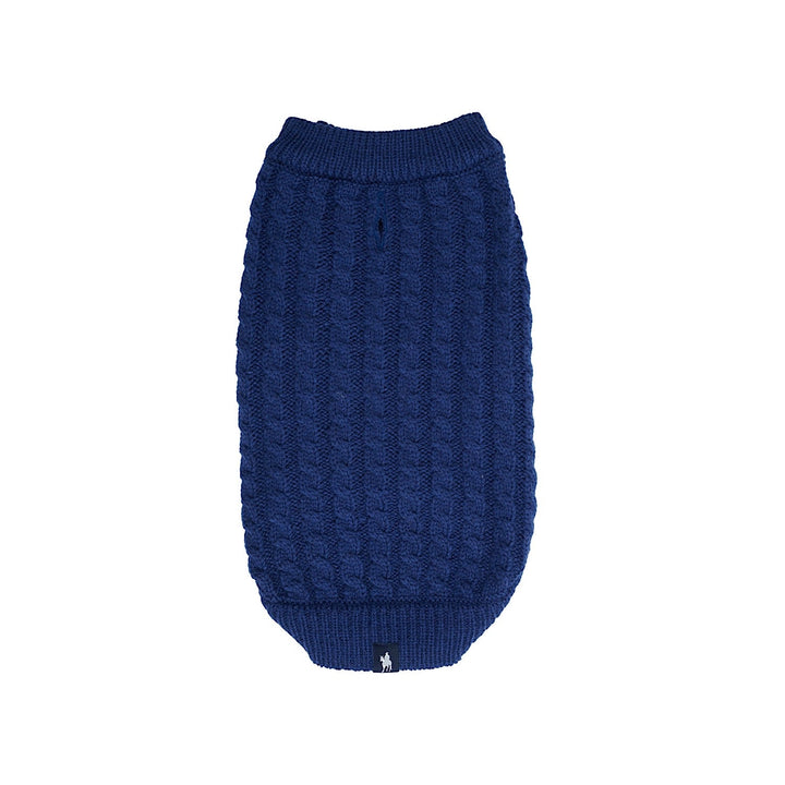 Pure Western Cable Knit Dog Jumper Navy Med