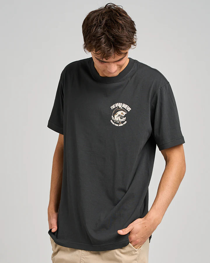TMH ANCHOR SHARK | SS TEE - VINTAGE BLACK - TheSquarePeg