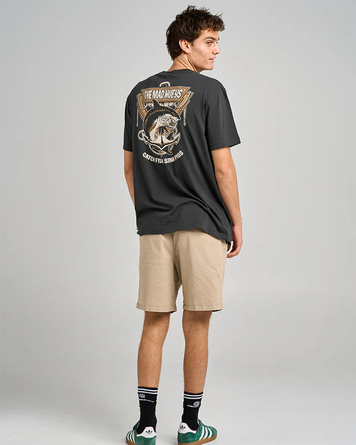 TMH ANCHOR SHARK | SS TEE - VINTAGE BLACK - TheSquarePeg