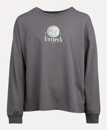 Eve Girl Utopia LS Tee Charcoal