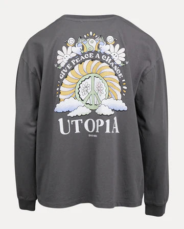 Eve Girl Utopia LS Tee Charcoal