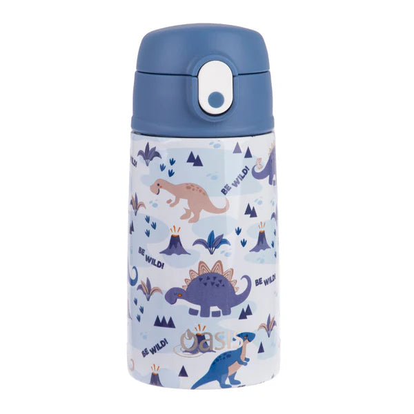 Oasis S/S Double Wall Insulated Kids Bottle W/Sipper 400ml - Dinosaur Land - TheSquarePeg