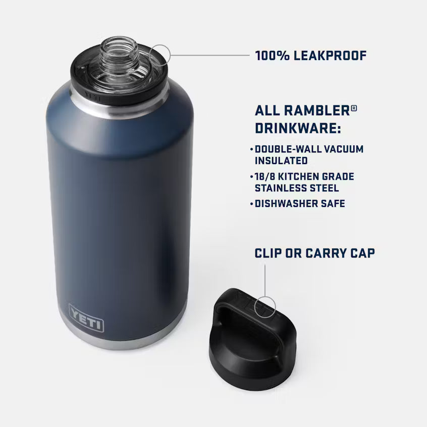 Yeti Rambler 64oz Bottle - Black - W/Chug Cap