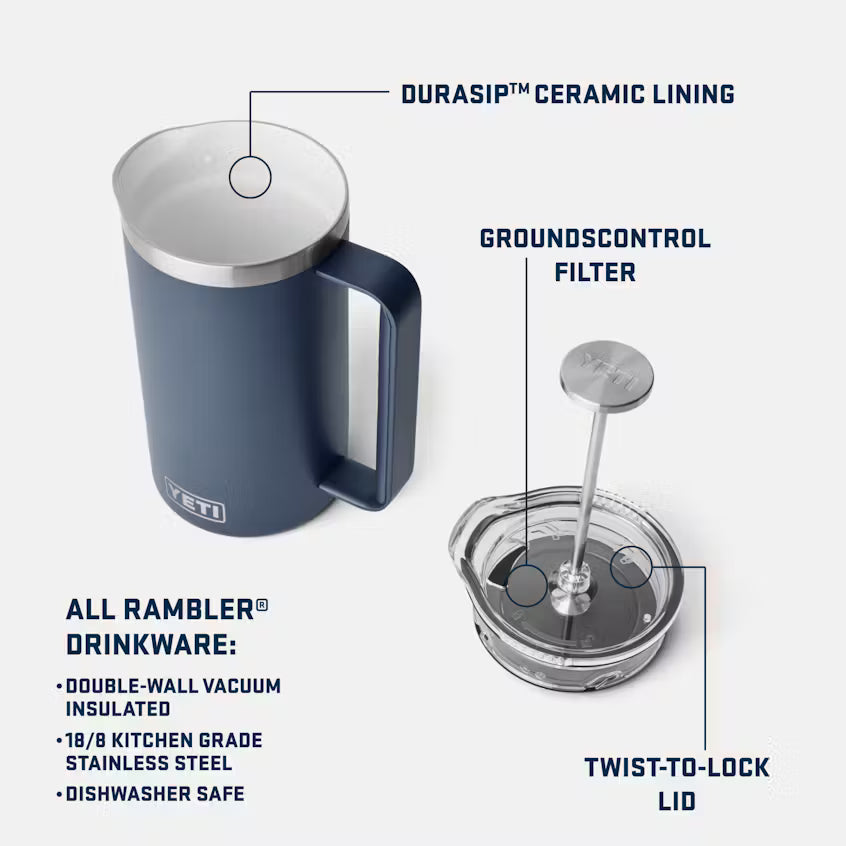 Yeti Rambler 34oz French Press Navy