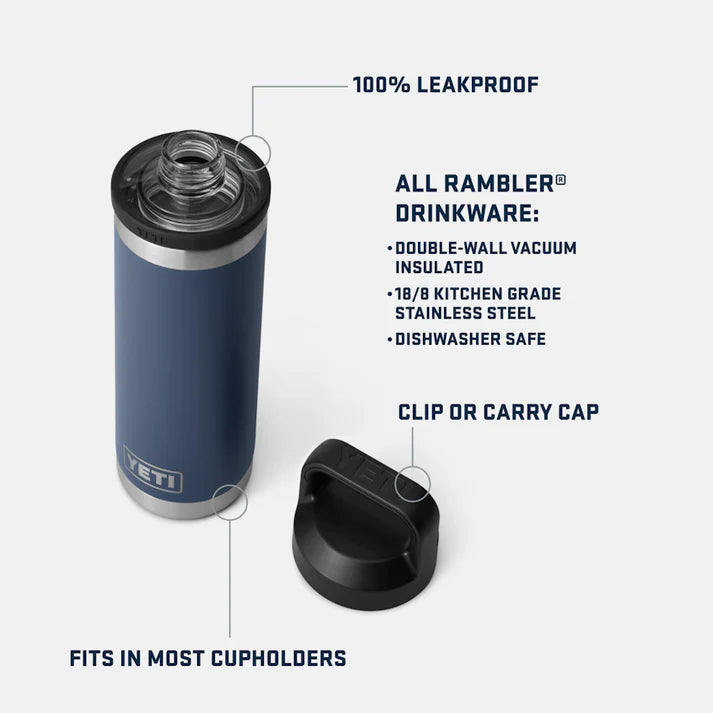 Yeti Rambler 18oz Bottle Chug Navy - TheSquarePeg