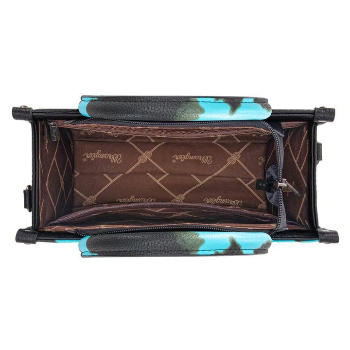 Wrangler Cow Print Tote/Crossbody - Blue