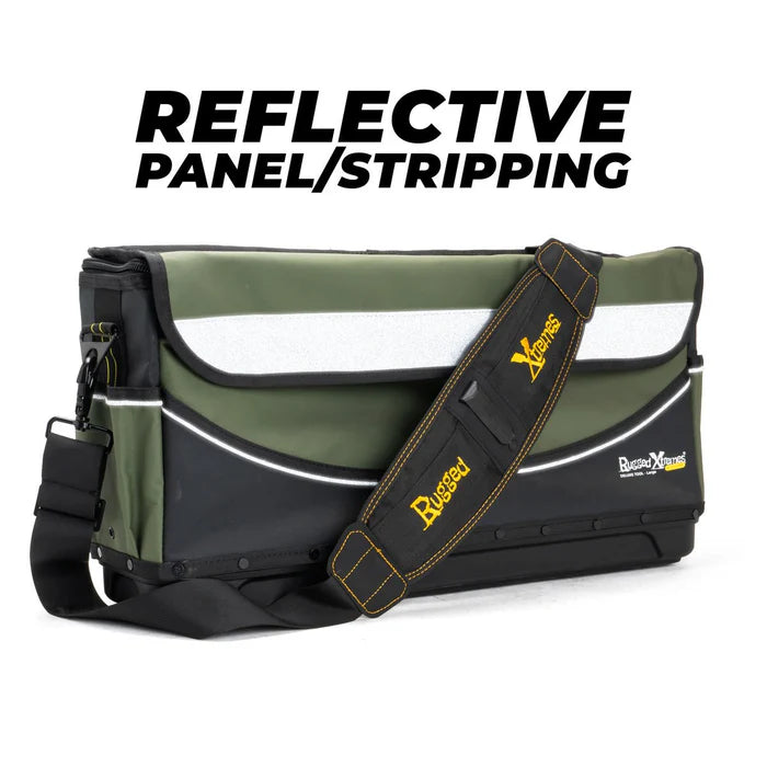 Rugged Xtreme Deluxe Tool Bag Canvas Med Green/Black - TheSquarePeg