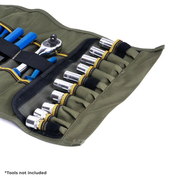 Rugged Xtreme Delux Tool Roll Canvas Green/Black - TheSquarePeg