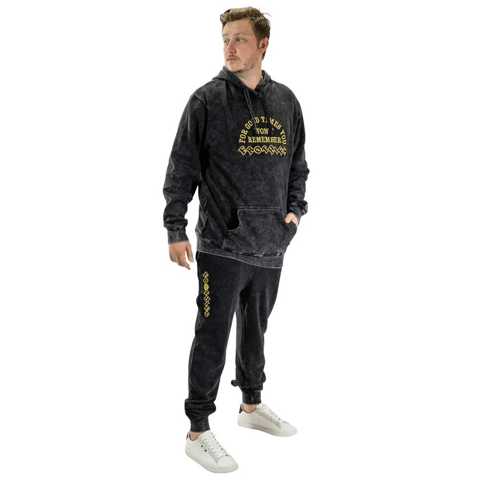 AB Good Times Gyms Fleece Trackies Black M