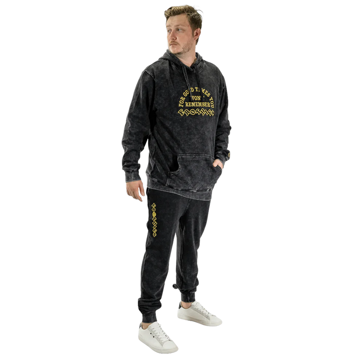 AB Good Times Gyms Fleece Trackies Black M