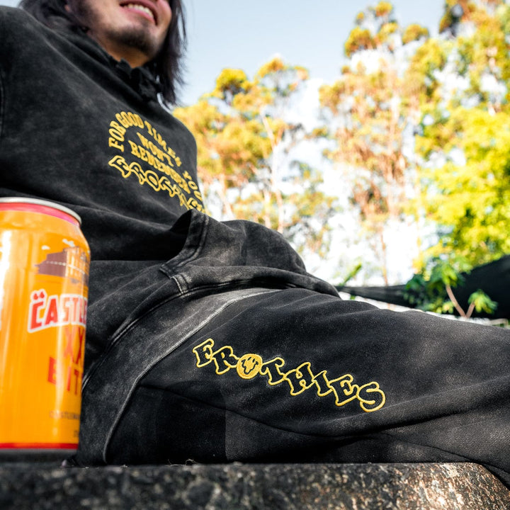 AB Good Times Gyms Fleece Trackies Black