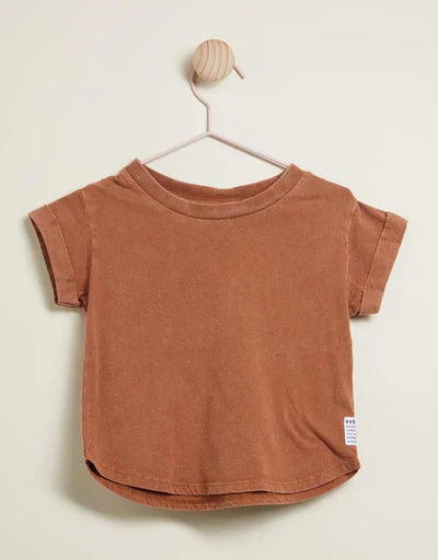 EVE GIRL- BULLET CROP TEE-RUST