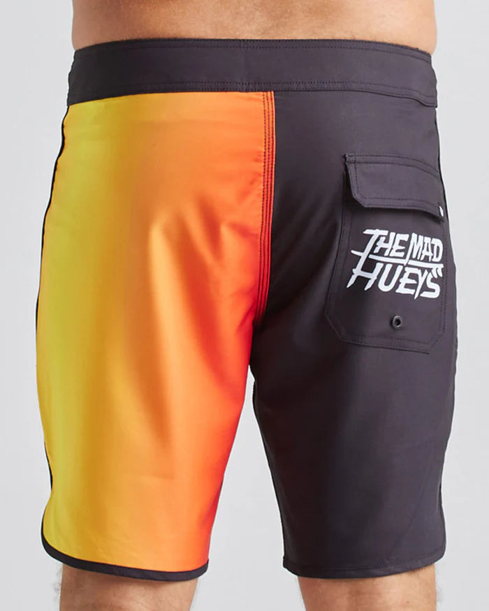 TMH Mens Flaming Spiral Boardshort 18" Black