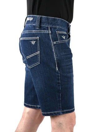 Bullzye Mens Lever Denim Short - Dark Wash